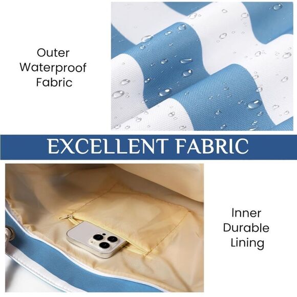 Large Waterproof Sandproof Beach Tote - Picture 3 of 6